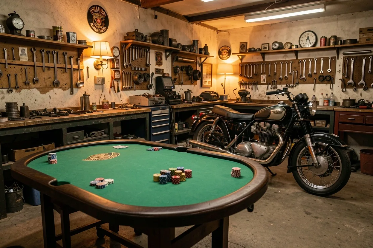 Fényterasz motorműhely és klub belső tere Debrecenben